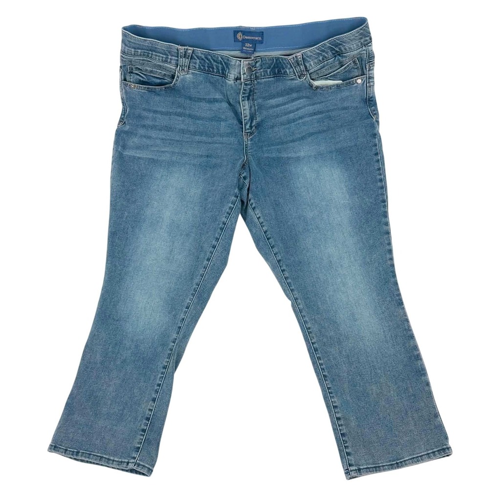 Democracy Ab-solution Cropped Jeans Womens 22W Wash Blue Stretch Denim